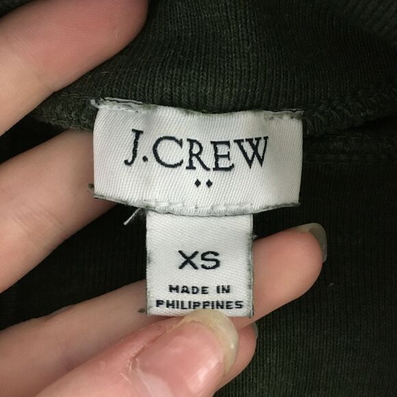 J. Crew Sweater Womens Sz XS Green Knit Buttoned Turtleneck Pullover Tunic‎ - Picture 5 of 8